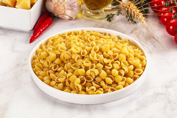 Italian cuisine - dry conchiglie pasta