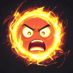 Silent Shock Emoticon. Expressive Facial Icon with Hushed Emoji and Circular Design