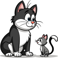 black and white cats