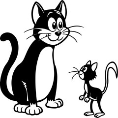 black and white cats