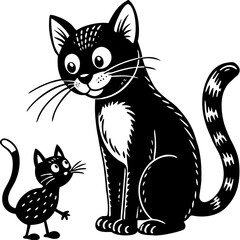 black and white cats