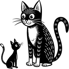 black and white cats