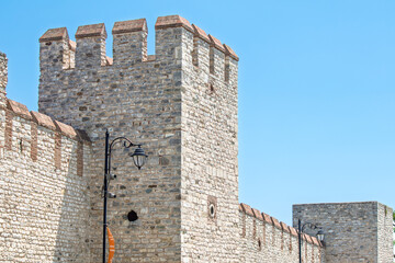 The historical peninsula or the old walls of Istanbul. Walls of Topkapi Palace. Ottoman legacy....