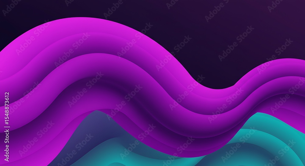 Canvas Prints vibrant abstract art displaying dynamic, fluid waves with an eye-catching teal to purple color trans