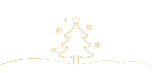 Elegant Gold Christmas Tree Outline Design
