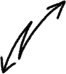 Hand drawn black arrows pointing up and down
