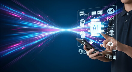 ai neon light trails