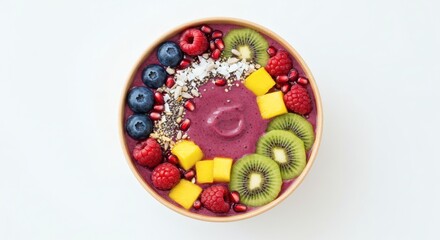 Delicious Acai Bowl with Fresh Fruits Berries and Seeds Healthy Breakfast or Snack