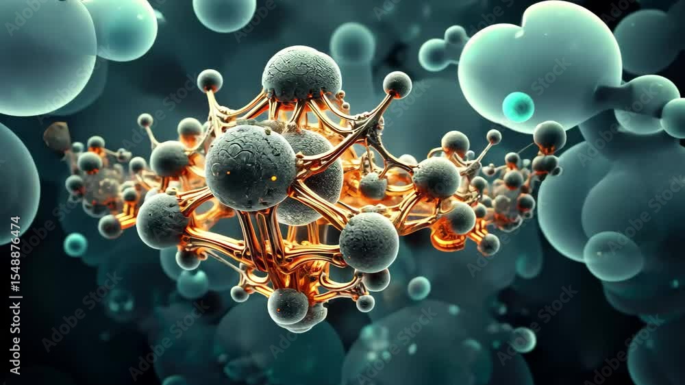 Poster intricate interconnected fractals creating a mesmerizing digital landscape that represents a futuris