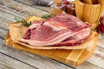 Raw fresh pork meat piece