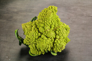 Green raw fresh ripe Romanesco cabbage