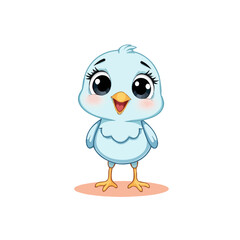 Cute baby bird cartoon illustration isolated on white background