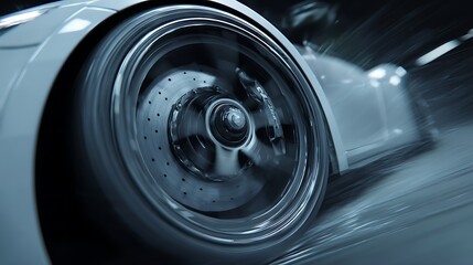 Car Wheel Spinning in Motion