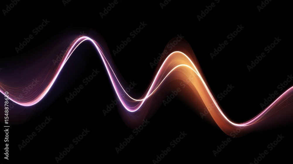 Poster abstract light wave: an abstract digital rendering displays a vibrant, undulating wave of light, its