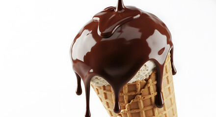 Chocolate Drizzled Ice Cream