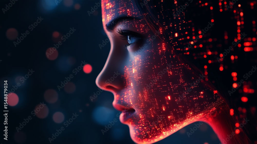 Poster cybersecurity firewall interface protecting personal data and banking information