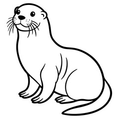 Clean Otter Vector Drawing