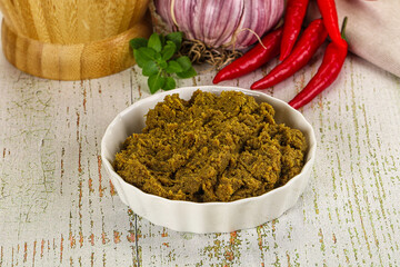 Yellow Thai spicy curry paste