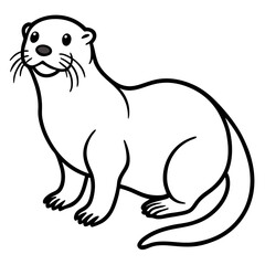 Clean Otter Vector Drawing