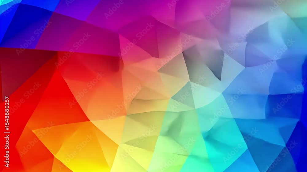 Poster a vibrant display of rainbow-colored triangles creates a dynamic and abstract digital background tha