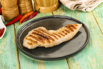 Grilled Turkey fillet breast served sauce
