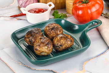 Baked potato barbecue with skin