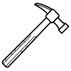 Construction Hammer Minimal Line Art