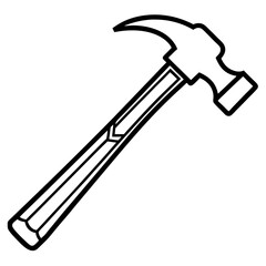 Construction Hammer Minimal Line Art