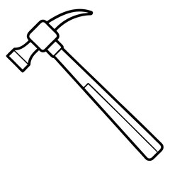 Construction Hammer Minimal Line Art