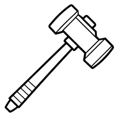 Construction Hammer Minimal Line Art
