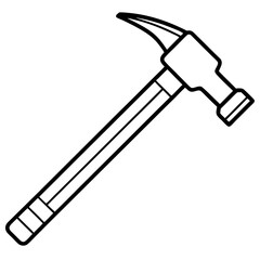 Construction Hammer Minimal Line Art