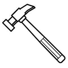 Construction Hammer Minimal Line Art