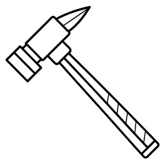 Construction Hammer Minimal Line Art