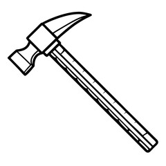 Construction Hammer Minimal Line Art