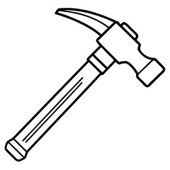 Construction Hammer Minimal Line Art