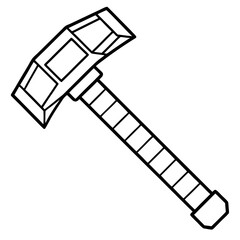 Construction Hammer Minimal Line Art