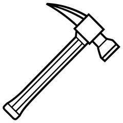 Construction Hammer Minimal Line Art