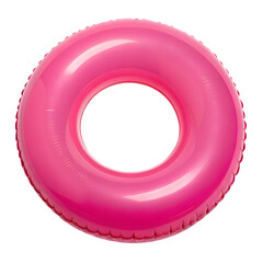 Pink inflatable swim ring isolated on transparent background