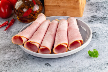 Pork ham roll snack appetiser