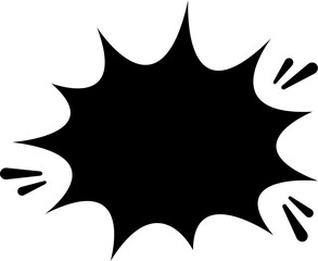 Bubble bursting shape icon in flat. isolated on transparent background