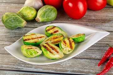 Vegan cuisine - Grilled brussels sprouts