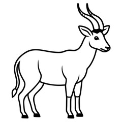 Elegant Saola Outline Art