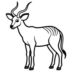 Elegant Saola Outline Art