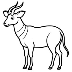 Elegant Saola Outline Art