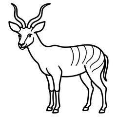 Elegant Saola Outline Art
