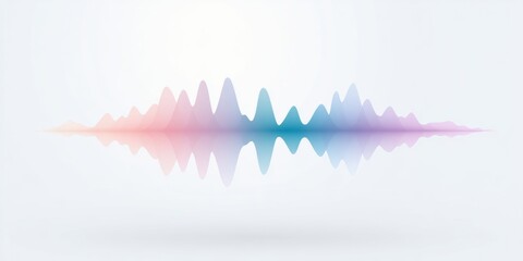 Colorful gradient soundwave on white background with soft pastel hues