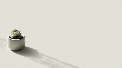 Light gray succulent plant in a concrete pot.