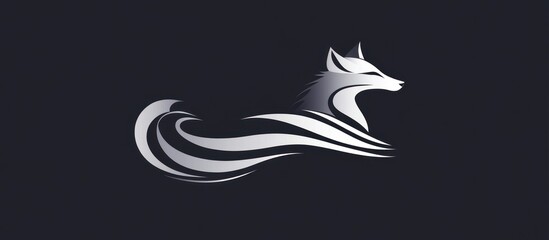 Obraz premium Sleek Fox: A modern and stylized animal illustration with dynamic curved lines