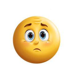 Fototapeta premium Nervous emoji with sweat drop and tight smile --v 7.0 --no background --p fig9u4r