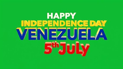 Venezuela Independence Day Motion Graphic 5th July Green Screen Overlay